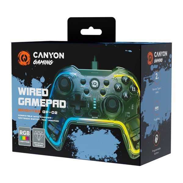 Геймпад Canyon Brighter GP-02 Wired RGB 4in1 PS3/Android BOX-TV/Nintendo Crystal (CND-GP02) CND-GP02 фото
