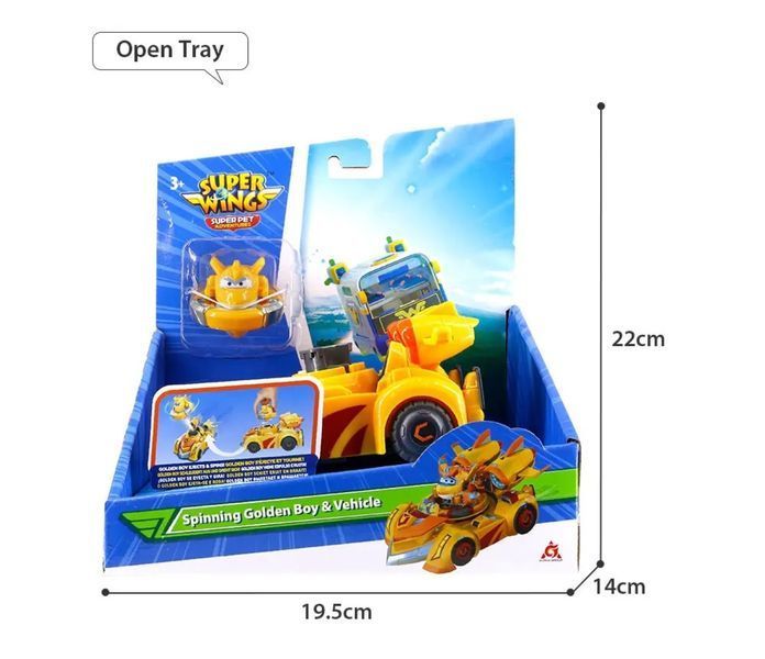 Super Wings Игровой набор Spinning Vehicle Золотой Мальчик (Golden Boy) EU770331 фото