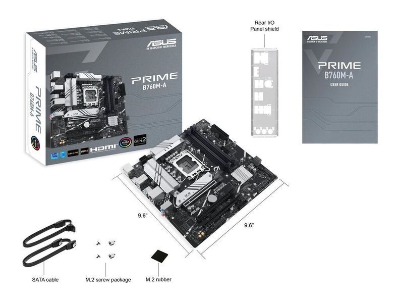 ASUS Материнcкая плата PRIME B760M-A-CSM s1700 B760 4xDDR5 M.2 HDMI DP mATX CSM 90MB1EK0-M1EAYC фото