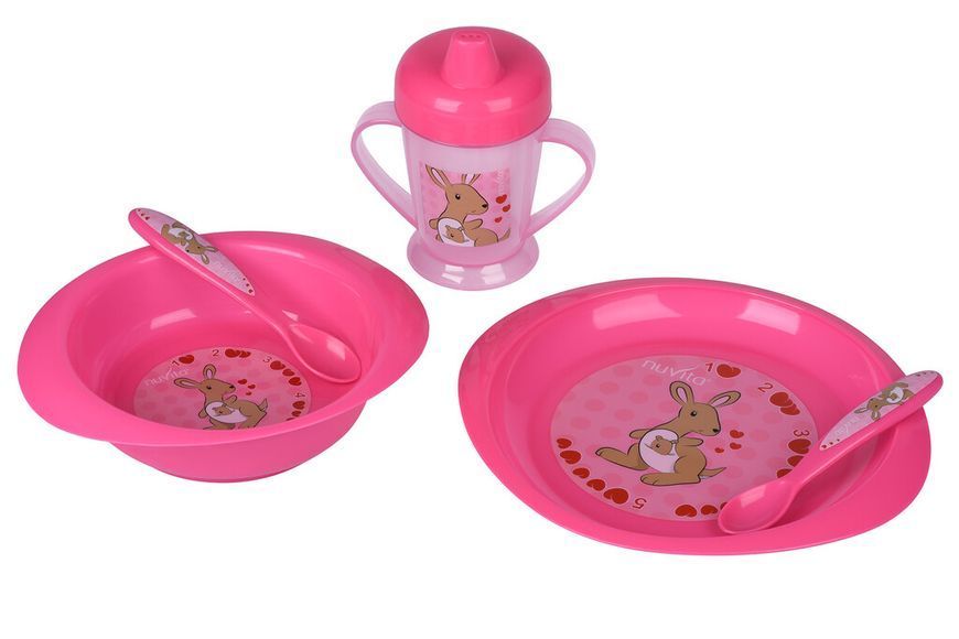 Набор для кормления Nuvita 12м+ 5 предметов (розовый) NV1495Pink фото