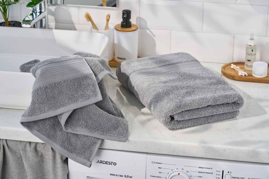 Рушник махровий Ardesto SuperSoft 70х140см, 100% бавовна, сірий ART2270SLP фото