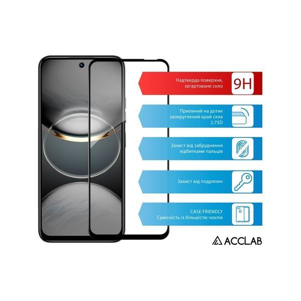 Захисне скло ACCLAB Full Glue для Tecno Spark 30C (1283126599354) 1283126599354 фото