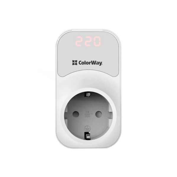 Реле напруги ColorWay (16A/3680W) 150V-210V/230V-280V DS1 White (CW-VR16-01D) CW-VR16-01D фото
