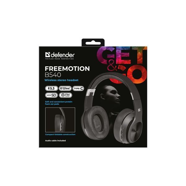 Наушники Defender FreeMotion B540 Bluetooth Black (63540) 63540 фото