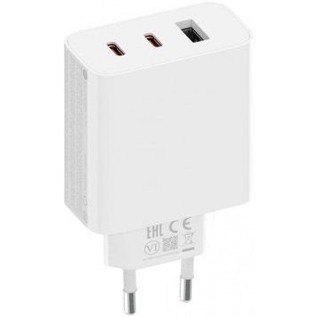 Зарядное устройство для Xiaomi (67W) GaN Charger (2USB-C + 1USB-A) + Cable White (BHR7493EU) BHR7493EU фото
