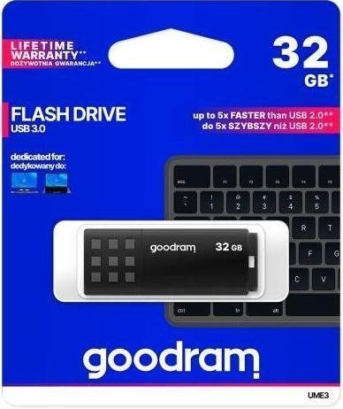 USB флешдрайв 32GB GoodRAM UME3 USB 3.0 Black (UME3-0320K0R11) UME3-0320K0R11 фото