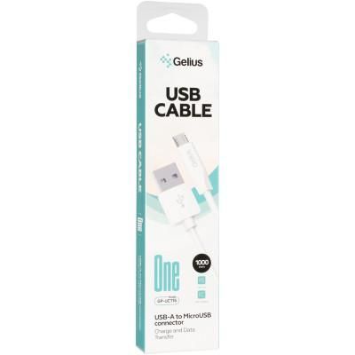 Кабель Gelius One GP-UC115 (12W) USB-A to MicroUSB (1м) White GP-UC115 фото