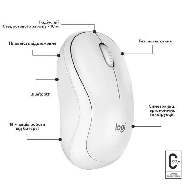 Мишка Logitech M240 Silent Bluetooth Off-White (910-007120) 910-007120 фото