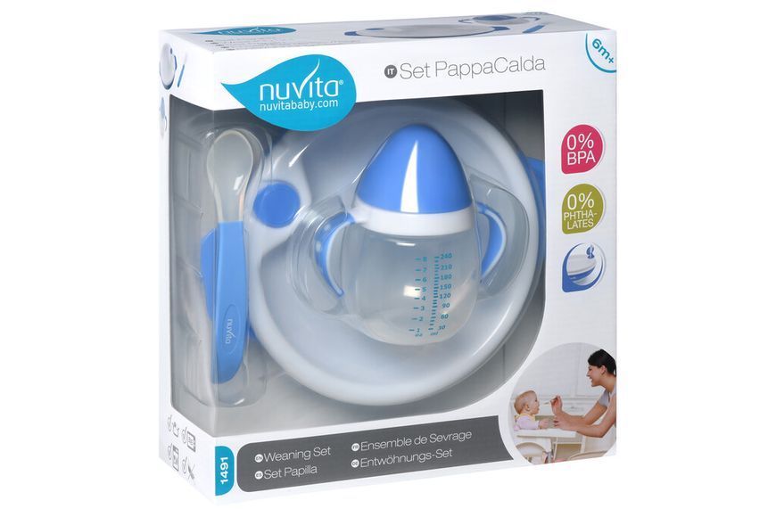 Набор для кормления Nuvita 6м+ 3 предметы (голубой) NV1491Blue фото