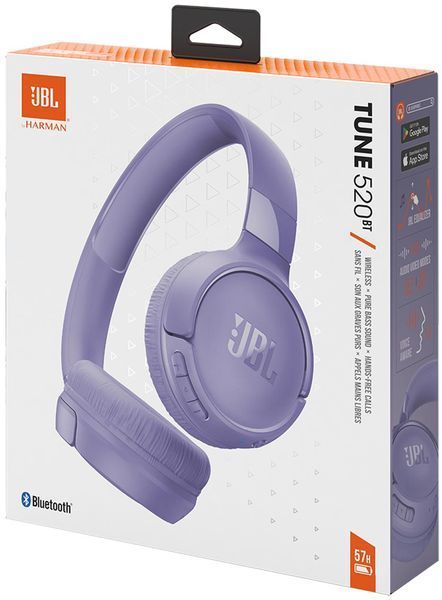 Наушники Bluetooth JBL Tune 520BT Purple (JBLT520BTPUREU) JBLT520BTPUREU фото