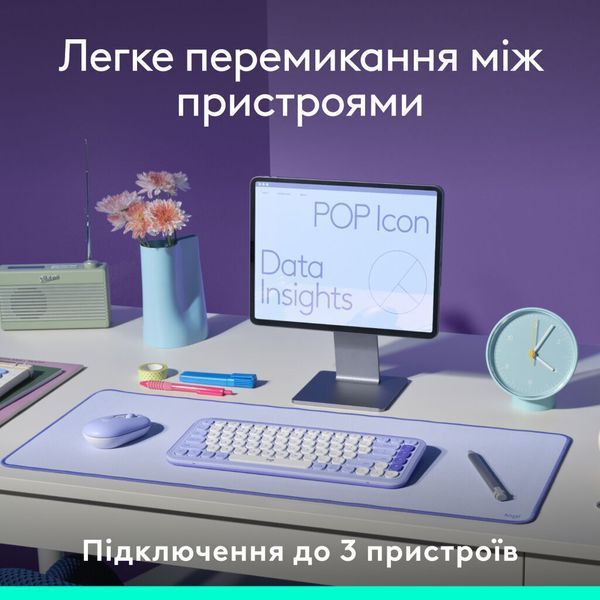 Клавіатура Logitech POP Icon Keys Bluetooth UA Graphite (920-013157) 920-013157 фото