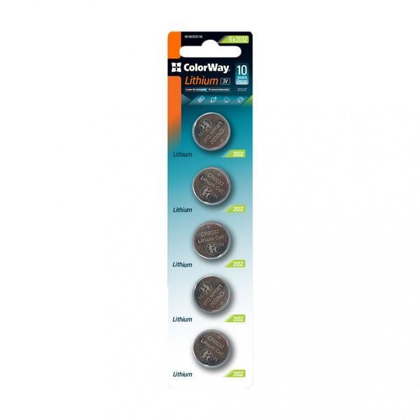 Батарейка СolorWay Lithium Power литиевые CR2032 (CW-BACR2032-5BL) CW-BACR2032-5BL фото