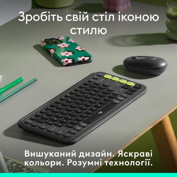Клавіатура Logitech POP Icon Keys Bluetooth UA Graphite (920-013157) 920-013157 фото