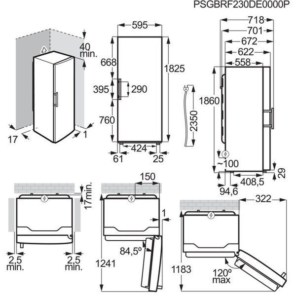 Морозильная камера Electrolux, 186x60х65, 278л, E, NF, инв., нерж LUS7ME28X фото
