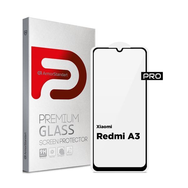Защитное стекло ArmorStandart Pro для Xiaomi Redmi A3 Black (ARM74453) ARM74453 фото