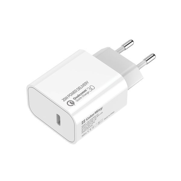 Зарядное устройство Colorway Power Delivery USB Type-C (20W) V2 белый (CW-CHS026PD-WT) CW-CHS026PD-WT фото