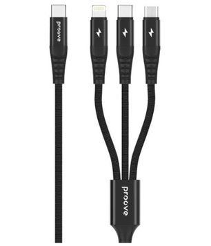 Кабель Proove Hydra 3in1 Type-C + Micro USB + Lightning (1m) Black (CCHY15012101) CCHY15012101 фото