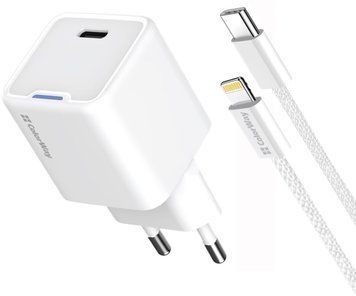 Зарядное устройство ColorWay GaN Mini (20W) USB-C White (CW-CHS059PDL-WT) CW-CHS059PDL-WT фото
