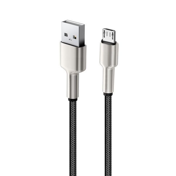Кабель Colorway USB - MicroUSB (head metal) 2.4A 1м чорний (CW-CBUM046-BK) CW-CBUM046-BK фото