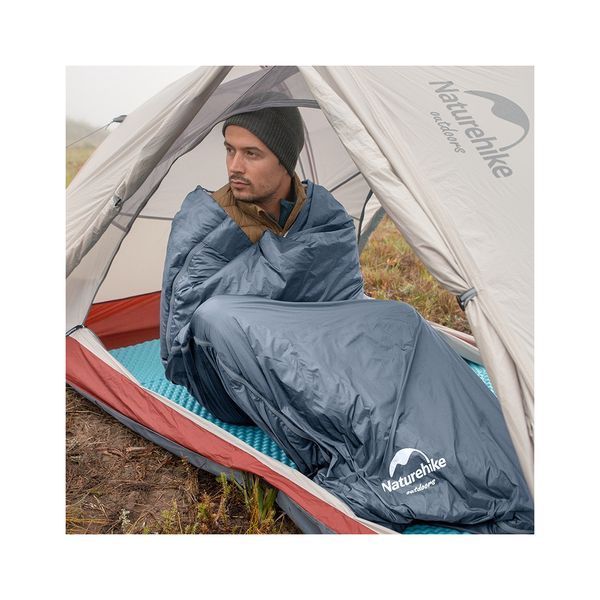 Спальний мішок Naturehike надлегкий Ultralight LW180 NH21MSD09 правий (15&deg;C) p-p М сіро-синій (69275 6927595777947-R фото
