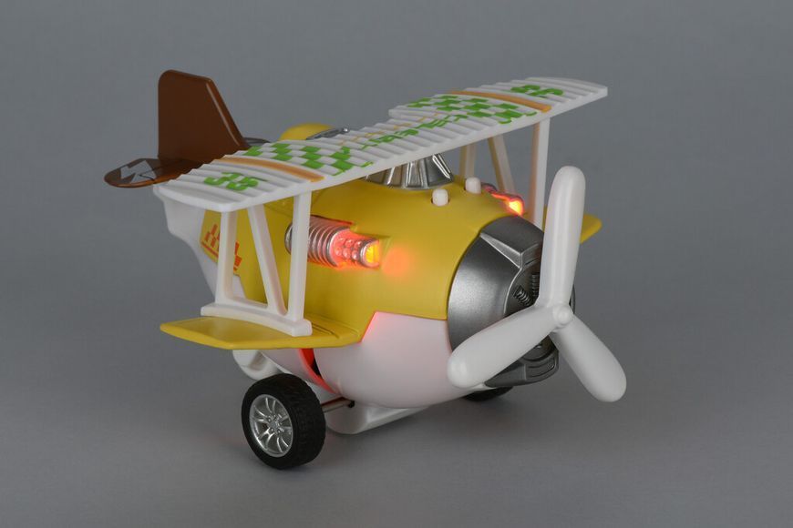 Літак металевий Same Toy інерційний Aircraft зі світлом і звуком (жовтий) SY8015Ut-1 фото