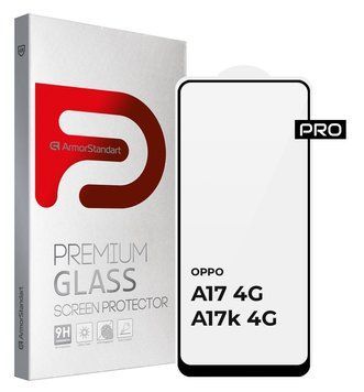 Защитное стекло ArmorStandart Pro для OPPO A17 4G/A17k 4G Black (ARM64843) ARM64843 фото