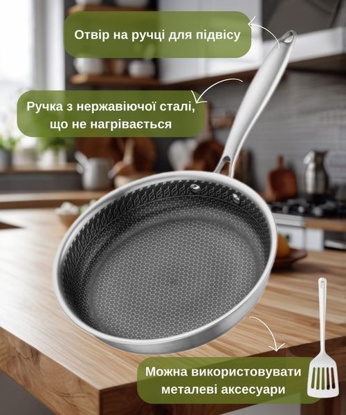 Сковорода Ardesto Black Mars Avior, 26см, нержавеющая сталь Triply AR0726BS фото