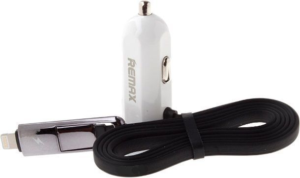 Автомобільний зарядний пристрій Remax RC-C102 Fast-8 1USB/2,1A + Cable 2-1n-1 (Micro-Lighthing) Silv 5a71c89b-9d6c-11e9-824c-38d54713ceda фото