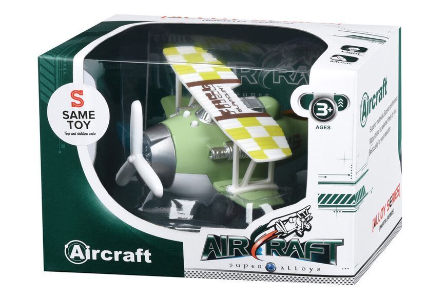 Літак металевий Same Toy інерційний Aircraft зі світлом і звуком (зелений) SY8015Ut-2 фото