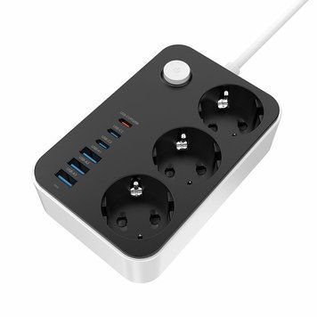 Мережевий фільтр-подовжувач СolorWay 3 розетки/6USB Black 2M (CW-CHE36PDB) CW-CHE36PDB фото