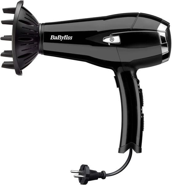 BaByliss Фен, 2000Вт, режимов-3иониз-я, хол. Обдув, смотка шнура, черный D374DE фото