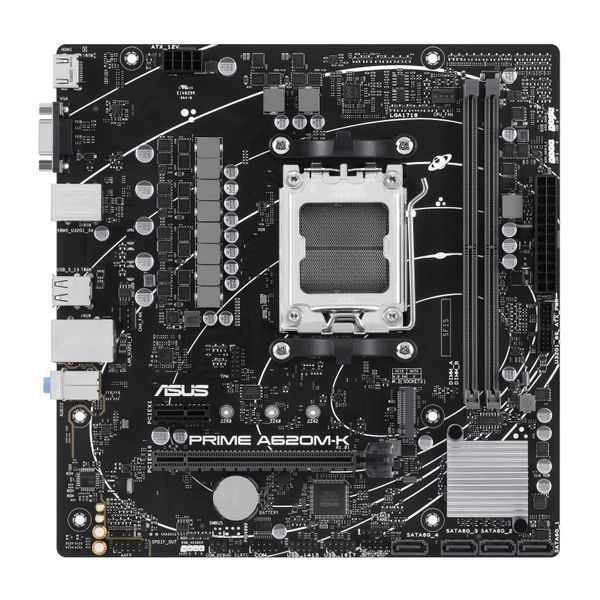 Материнcька плата ASUS PRIME A620M-K sAM5 A620 2xDDR5 HDMI D-Sub mATX 90MB1F40-M0EAY0 фото