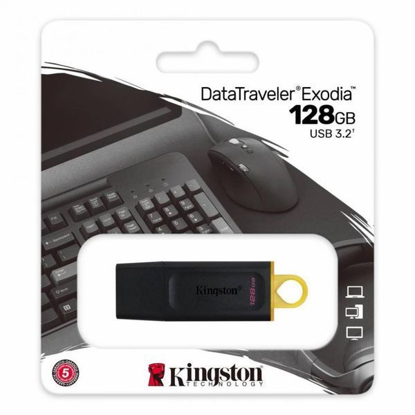USB флешдрайв 128GB Kingston DT Exodia USB 3.2 Black/Yellow (DTX/128GB) DTX/128GB Black/Yellow фото