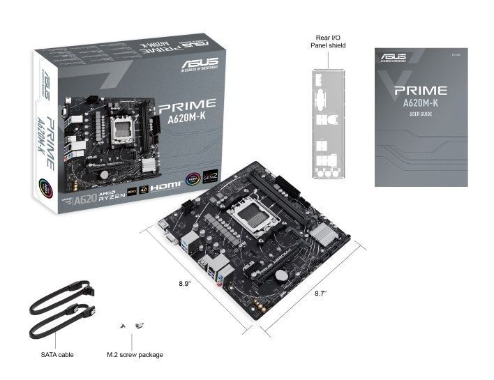 Материнcька плата ASUS PRIME A620M-K sAM5 A620 2xDDR5 HDMI D-Sub mATX 90MB1F40-M0EAY0 фото