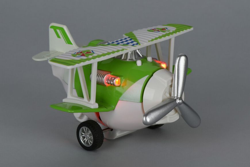 Самолет металлический Same Toy инерционный Aircraft со светом и звуком (зеленый) SY8012Ut-4 фото