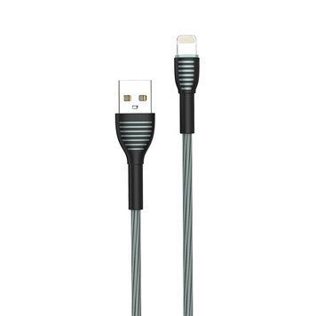 Кабель ColorWay USB - Apple Lightning (braided cloth) 3А 1м серый (CW-CBUL041-GR) CW-CBUL041-GR фото