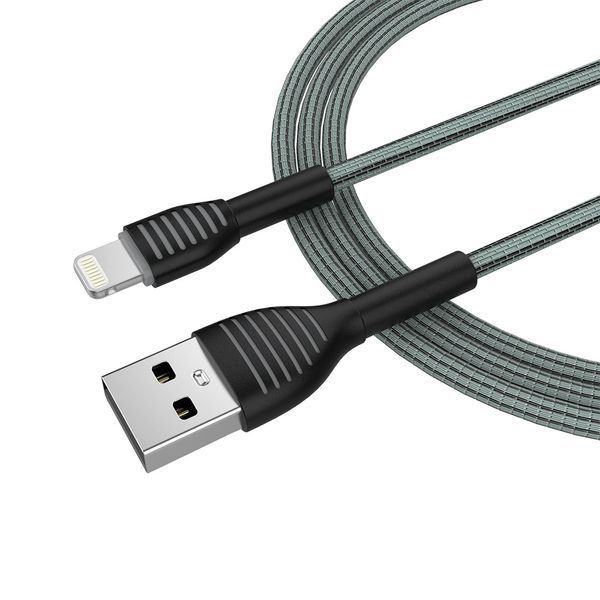 Кабель ColorWay USB - Apple Lightning (braided cloth) 3А 1м сірий (CW-CBUL041-GR) CW-CBUL041-GR фото