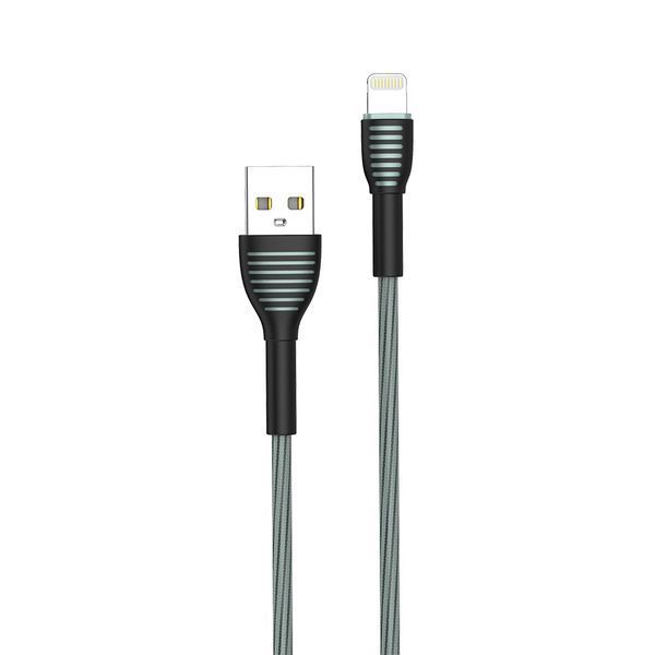 Кабель ColorWay USB - Apple Lightning (braided cloth) 3А 1м сірий (CW-CBUL041-GR) CW-CBUL041-GR фото