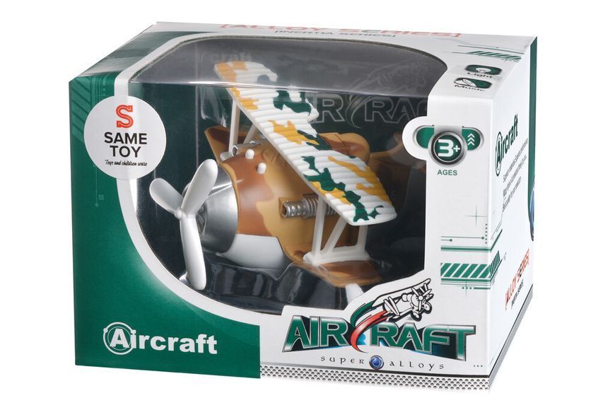 Самолет металлический Same Toy инерционный Aircraft со светом и звуком (коричневый) SY8015Ut-3 фото