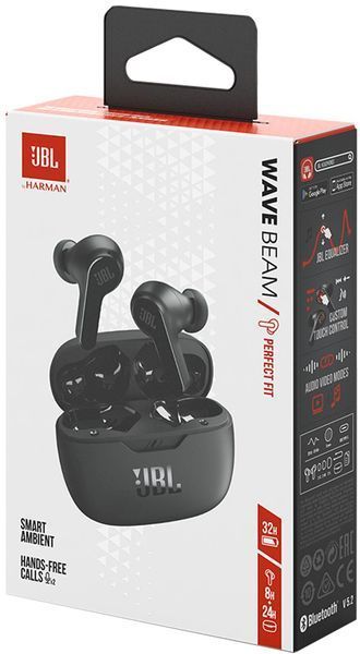 Наушники TWS JBL Wave Beam Black (JBLWBEAMBLK) JBLWBEAMBLK фото