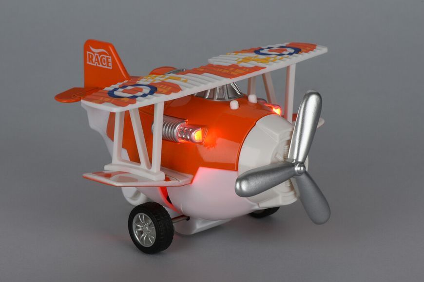 Самолет металлический Same Toy инерционный Aircraft со светом и звуком (оранжевый) SY8012Ut-1 фото