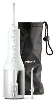 Іригатор Philips портативний Sonicare Cordless Power Flosser 3000, чаша 250 мл, чохол, 2 насадки , білий HX3826/31 фото