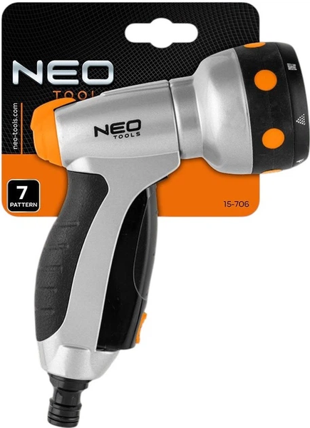 Ороситель ручной Neo Tools CLICK, пистолетный, 7 функций 0.306кг 15-706 фото