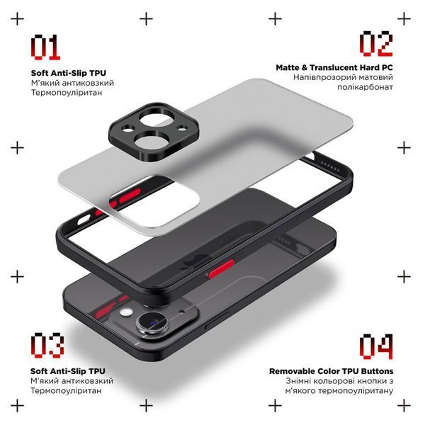 Накладка ArmorStandart Frosted Matte для Samsung A55 5G (A556) Black (ARM74335) ARM74335 фото