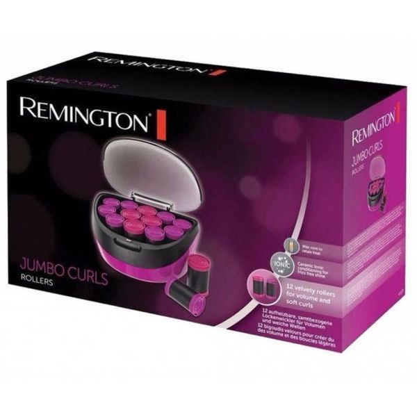 Remington Бигуди термо Jumbo Curls, 600Вт, D-36, 41mm, 12шт, ионизация, кондиционирование, розовый H5670 фото