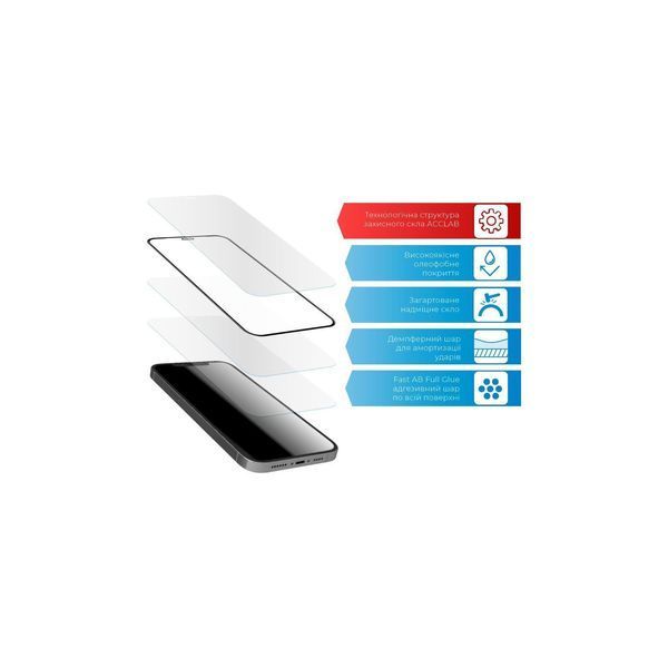 Захисне скло ACCLAB Full Glue для Tecno Spark 8C Black 1283126542466 фото