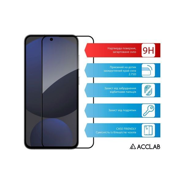 Захисне скло ACCLAB Full Glue ESD для Samsung S24 FE (1283126602979) 1283126602979 фото