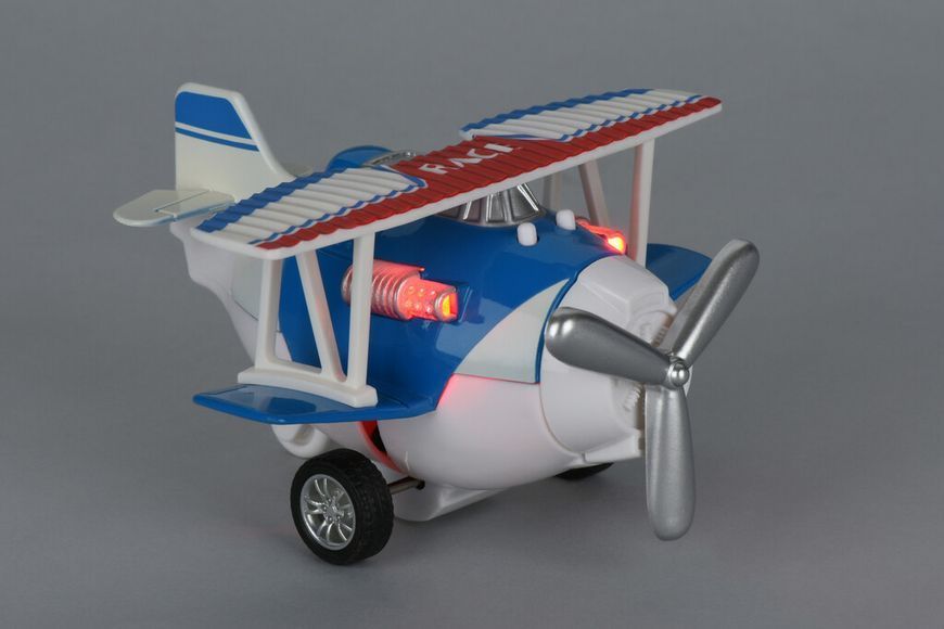 Самолет металлический Same Toy инерционный Aircraft со светом и звуком (синий) SY8012Ut-2 фото