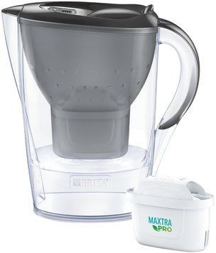 Фільтр-глечик Brita Marella Memo MXPro 2.4л (1.4л очищеної води) з фільтр-картриджем 3шт, графіт 1052796 фото