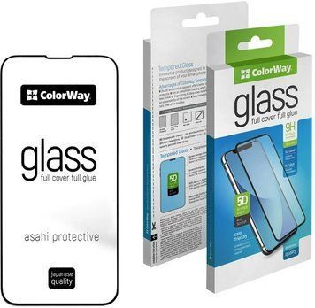 Защитное стекло 9H FC glue ColorWay Apple iPhone 14 Plus black CW-GSFGAI14M-BK фото